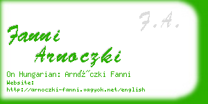 fanni arnoczki business card